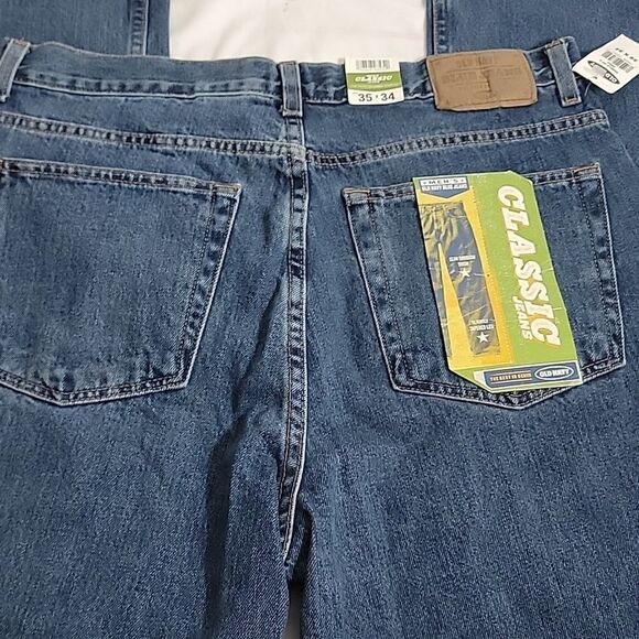 NEW Mens Old Navy Classic Denim Blue Jeans size 35 x 34 Medium Wash - Picture 4 of 5